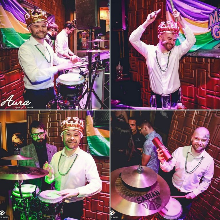 King Konga - percussionist / bongo player at Aura Bar in Kettering